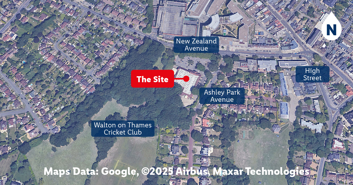 aerial photograph of the site wider context
