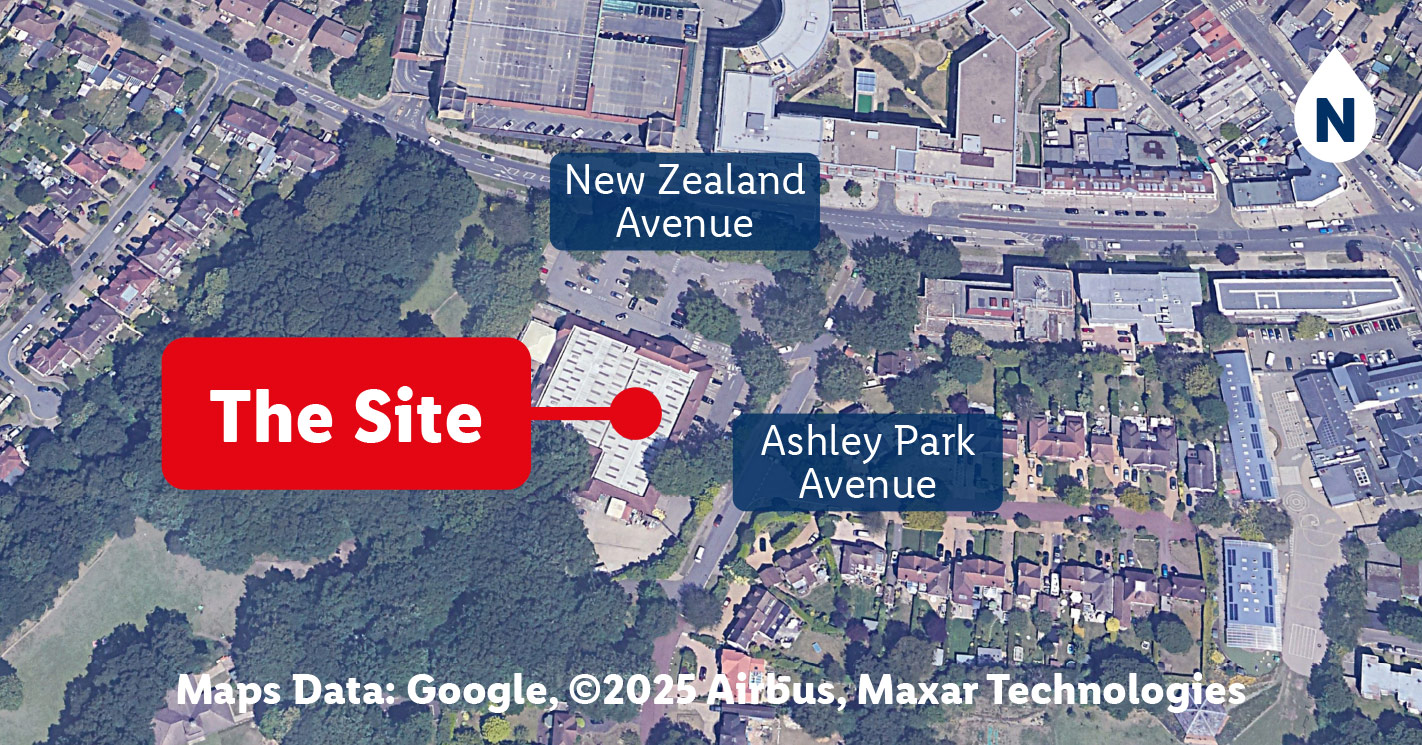 aerial photograph of the site